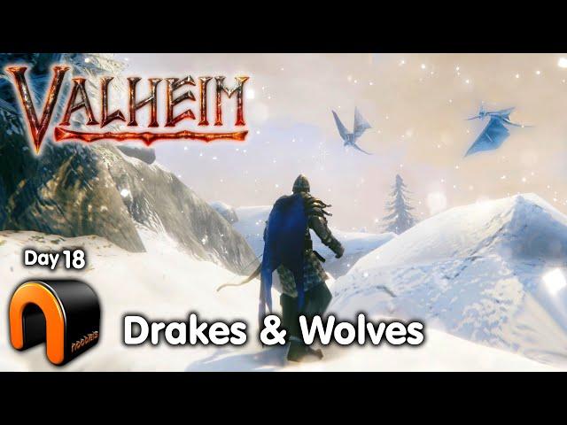 VALHEIM Fighting Mountain Drakes & Wolves DAY 18 #Valheim