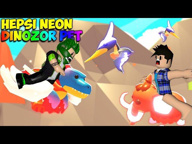  TÜM DİNOZOR PETLERİ NEON YAPTIK - Fosil Egg  Adopt Me / Roblox Türkçe