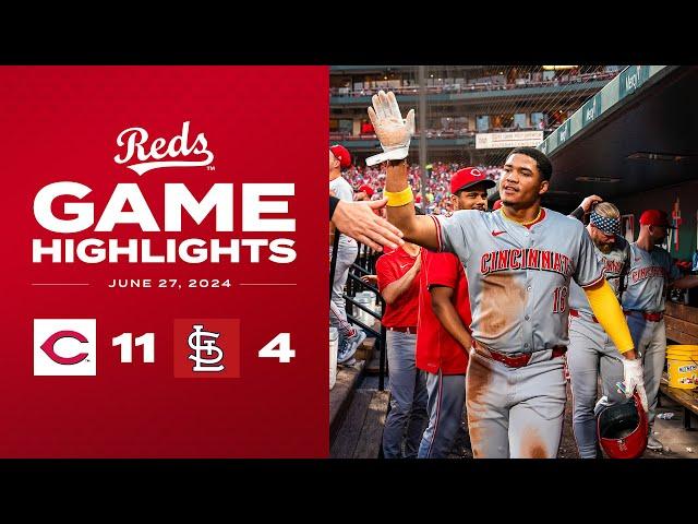 Reds vs. Cardinals Game Highlights (6/27/24) | MLB Highlights