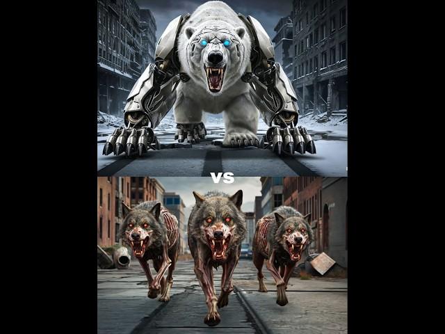 Transformer Polar Bear vs Zombie Wolfs (Lion, Tiger, Wolf, blackpanther, hyena, Bear )