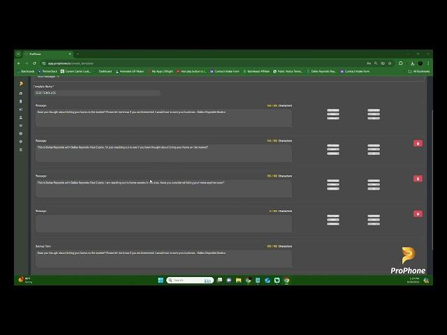 How To Create a SMS Template in ProPhone