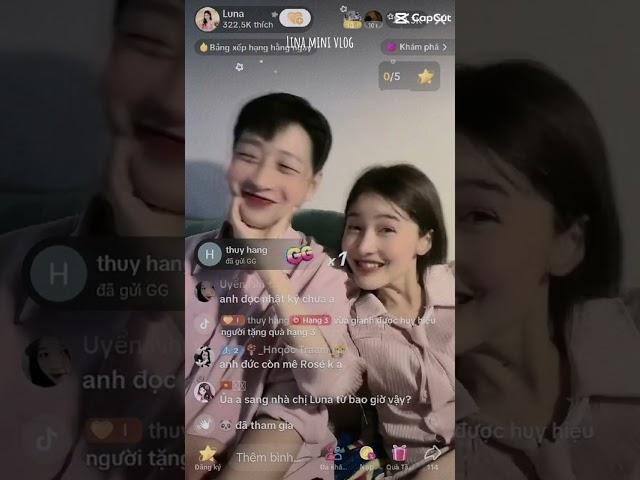 Ở chung thôi có cần dễ thương vậy không | Lê Đức Luna Livestream  #linaminivlog #couple @lunaleduc04