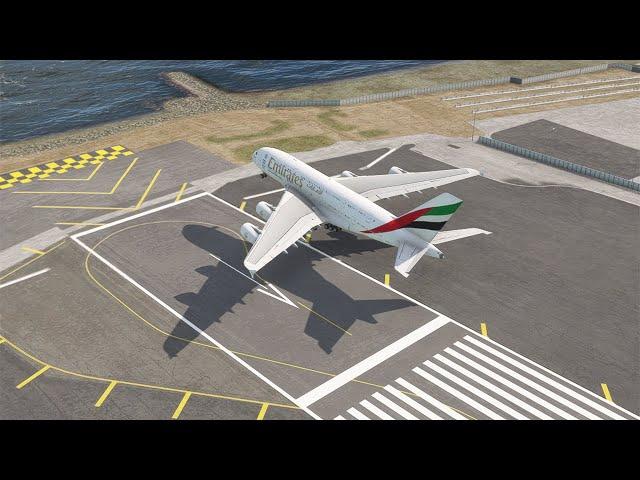 A380 Takeoff in Gibraltar! Facing Extreme Runway with a Giant Flight!