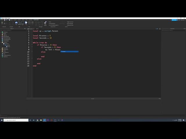 How to Count Down from Minutes and Seconds in Roblox Studio