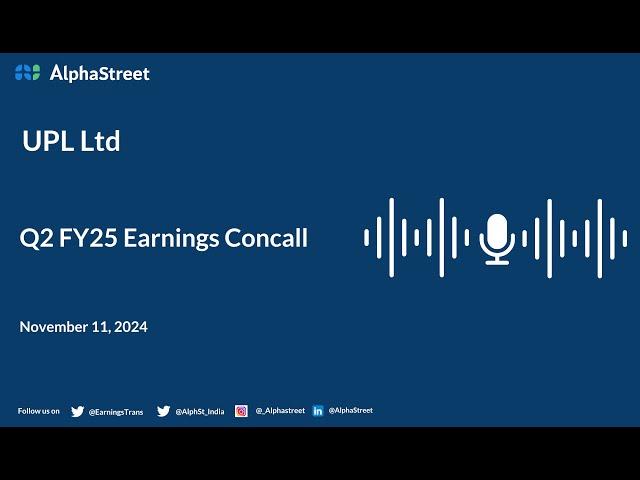 UPL Ltd Q2 FY2024-25 Earnings Conference Call