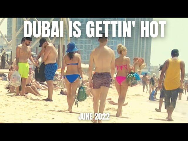 [4K] IT'S GETTIN' HOT IN DUBAI #2022 | JUMEIRAH BEACH WALKING | DUBAI BEACH LIFE