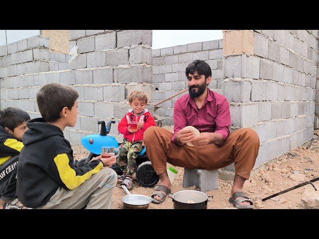 "Siavash children's dance in the heart of construction: happy moments with father and friends"