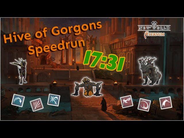 New World Aeternum: Hive of Gorgons World Record Speedrun - Evade Rapier with Build