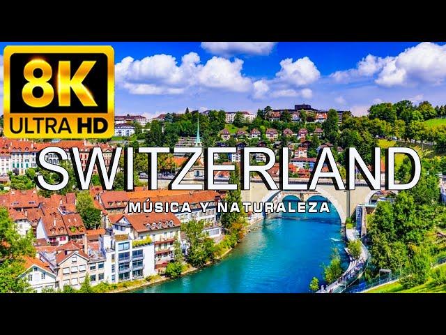 FLYING OVER SWITZERLAND 8K | Amazing beautiful natural landscape with relaxing music | 8K UHD VIDEO