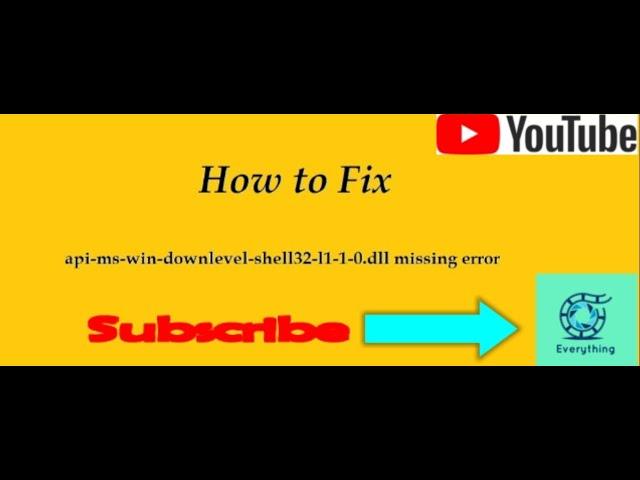 How to Fix api-ms-win-downlevel-shell32-l1-1-0.dll missing error  #fix #solution @Everything