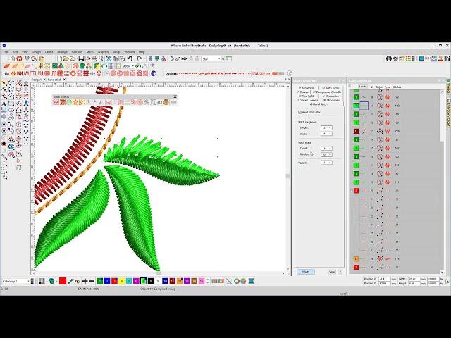 2025 Tutorial Wilcom Embroidery Studio e4.2 Full Version - Hand Stitch Effect