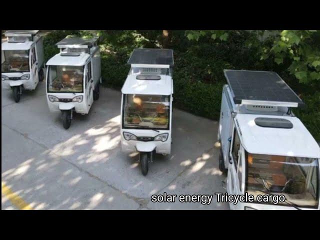 solar power Ice Cream Tricycle with refrigerator delivery box | 3 wheel Tricycle