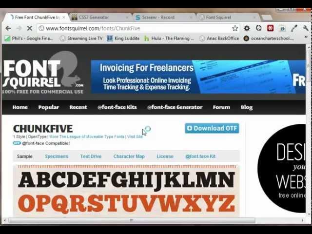 Screencast: How to Add FontSquirrel Fonts to your web page