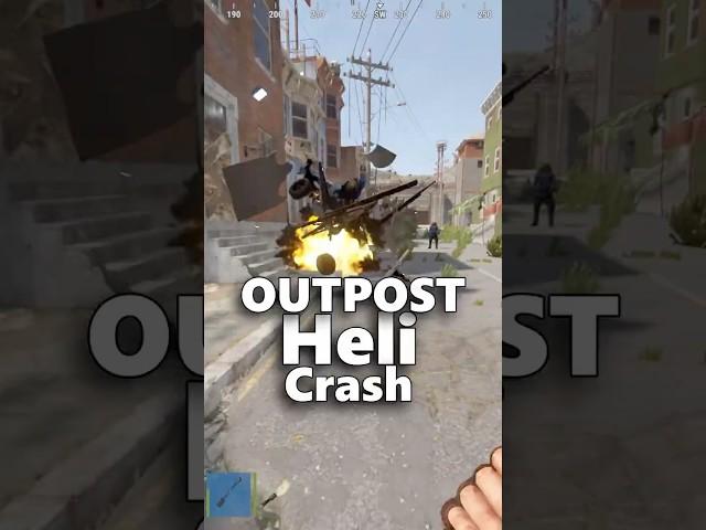 Heli Crash at Outpost in Rust #rust #gaming #funny