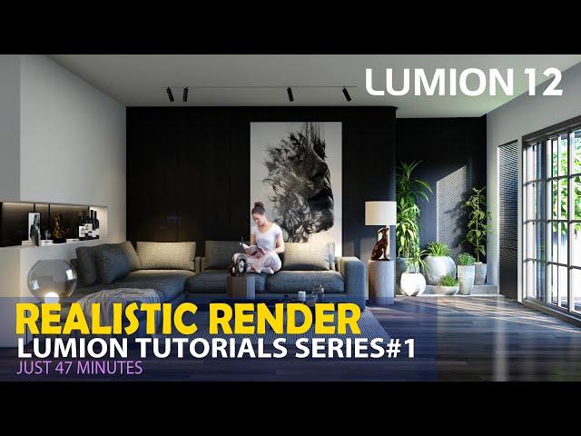 LUMION 12 TUTORIAL #1 INTERIOR RENDER#1 LIVINGROOM