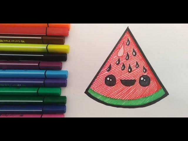 КАК НАРИСОВАТЬ АРБУЗ/TARVUZ RASM CHIZISH/ДАРБЫЗ СУРОТ ТАРТУУ/ҚАРБЫЗ СУРЕТ /HOW TO DRAW  Watermelon