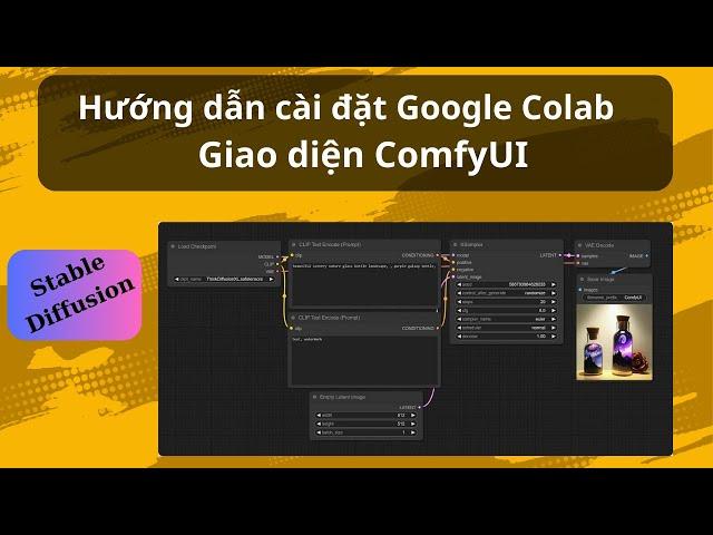 Hướng dẫn cách cài đặt AI Stable Diffusion Google Colab giao diện ComfyUI chi tiết, dễ hiểu