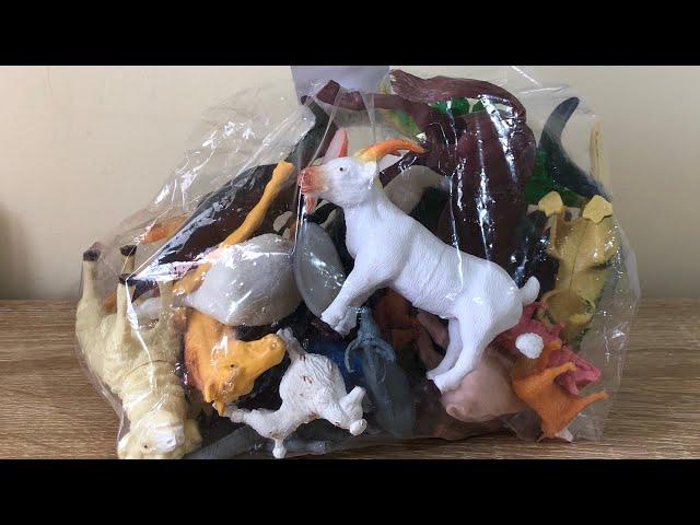 Farm Animals goat horse pig & Dinosaurs ASMR unboxing review collectable