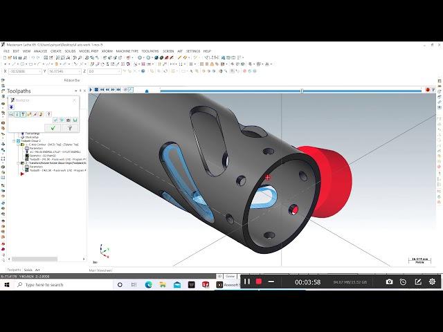 CNC LATHE MASTER CAM c axis contur tutorials 1