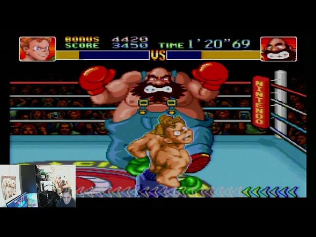 Super Punch - Out! - Fighting Bear Hugger - Game play on SNES in 2024