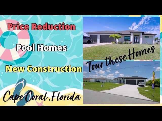 Cape Coral Double Header Two New Construction Pool Homes for Sale