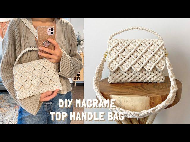 DIY | Macrame top handle bag tutorial | Bolsa de macrame | 마크라메 가방