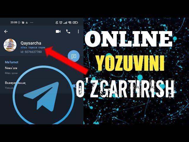 Telegramdagi online yozuvini o'zgartirish, telegramni tahrirlash. #telegram #online #janob_super