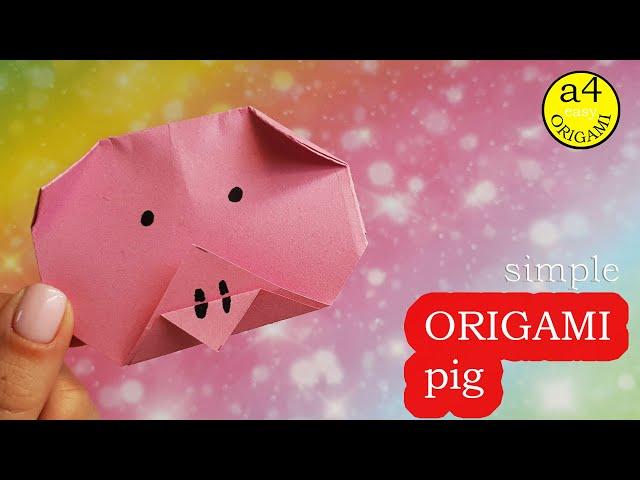 Оригами свинка из бумаги Простое оригами животные  DIY ORIGAMI PAPER PIG