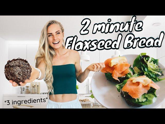 2 min Healthy Flaxseed Bread Recipe *only 3 ingredients*