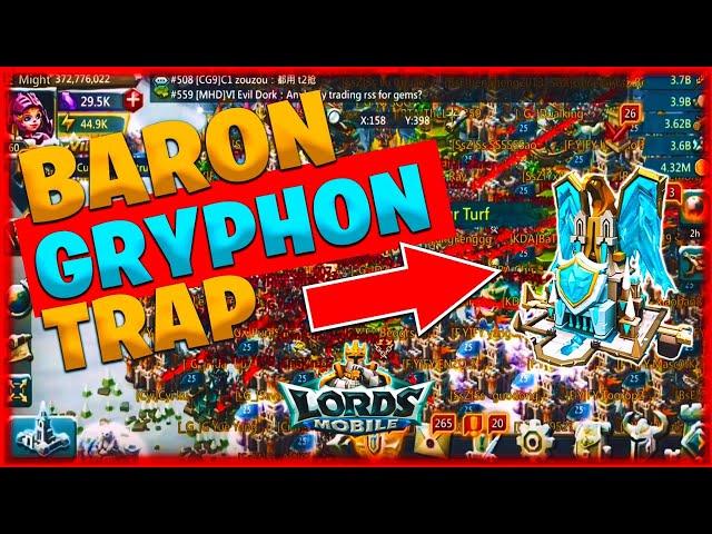 Lords Mobile ChaCha Gryphon - Baron Gryphon Trapping! _G_ vs ChaCha 