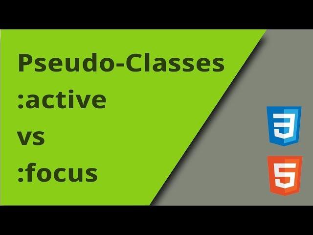 active vs focus pseudo classes