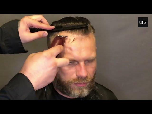 Old School Side Part Skin Fade  + Cutting  Beard  Scissors