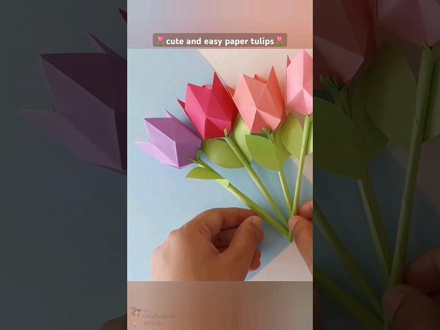 easy to make paper flowers | pape4 tulips | papercraft flower | cute gift idea | easy gift idea