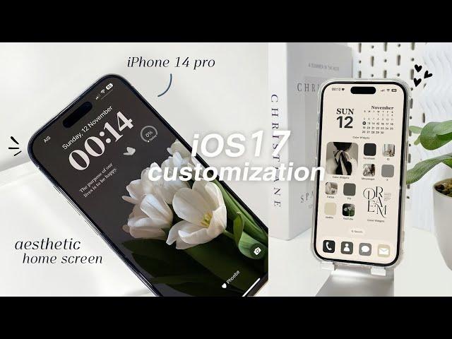 iOS 17 AESTHETIC CUSTOMIZATION ️ | custom iphone theme, widgets, icons tutorial