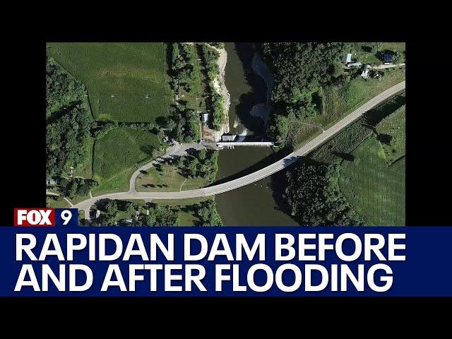 Rapidan Dam before and after satellite images