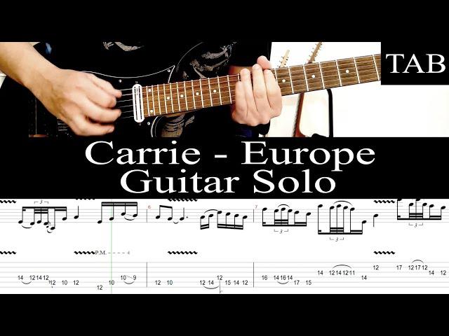 CARRIE - Europe: SOLO guitar cover + TAB