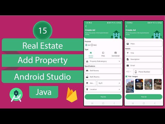 Real Estate App | 15 Add Property | Android Studio | Java