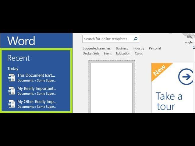 How to Fix Recent Document List in MS Word 16, 2018