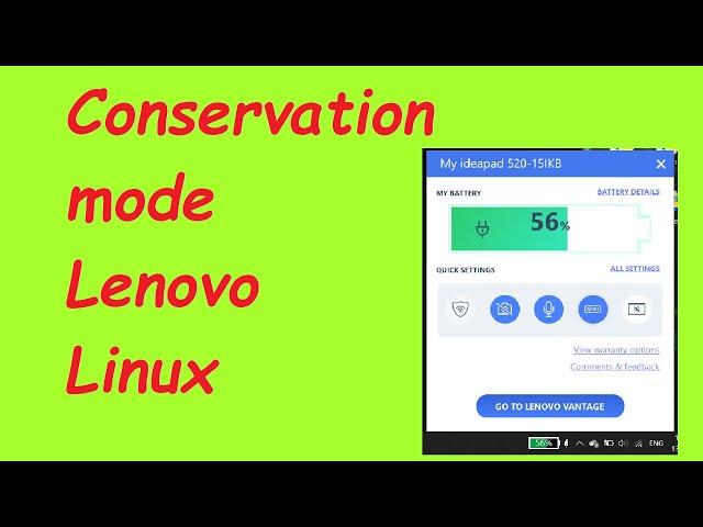 Conservation mode ON/OFF in Linux without Lenovo vantage