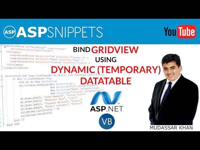 Bind GridView using Dynamic (Temporary) DataTable in ASP.Net