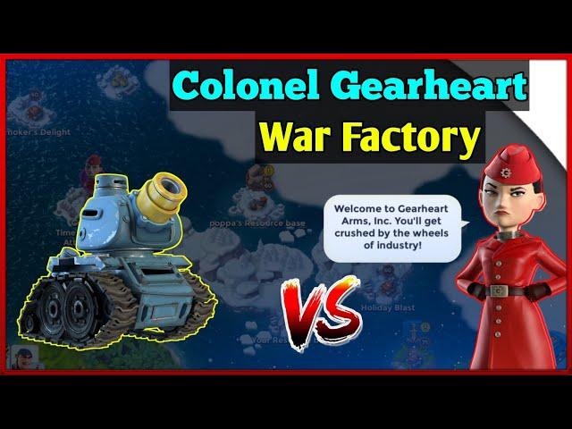 SOLOING Colonel Gearheart [War Factory] with 16 [Level 27] RainMakers  | Boom Beach