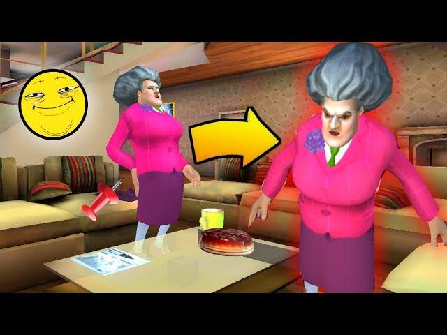 ПОДСТАВИЛ Кнопку Бабке Учительнице МИСС Т - Scary Teacher 3D Miss T