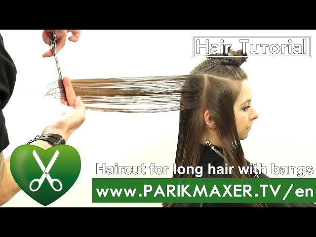 Haircut for long hair with bangs. parikmaxer TV USA