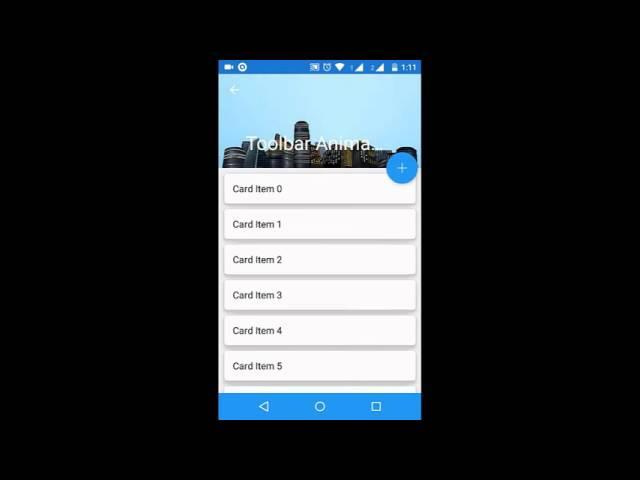 Android Toolbar Animation Using Design Support Library Demo