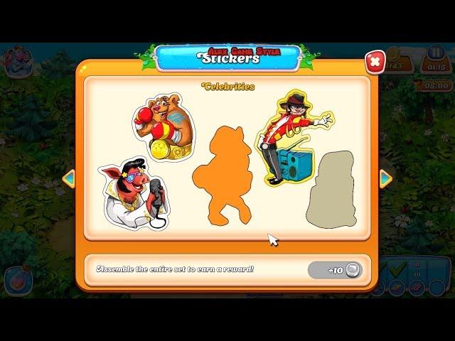 Farm Frenzy Hurricane Season Sticker Bear Champion Веселая ферма Сезон Ураганов Медведь чемпион