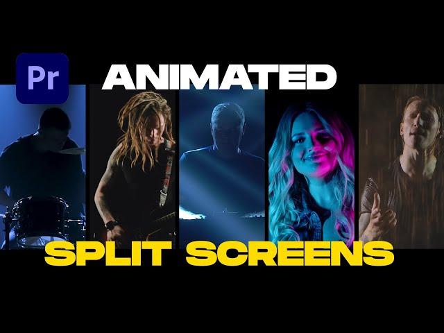 How to Make Animated Split Screens in Premiere Pro (10 Split Screens Template)