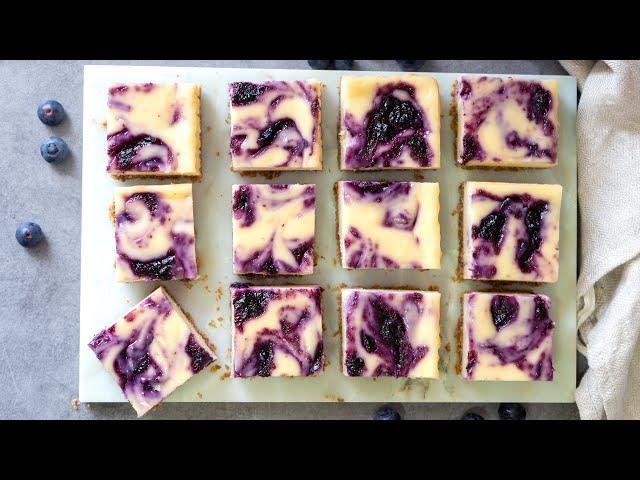 Blueberry Swirl Cheesecake Bars