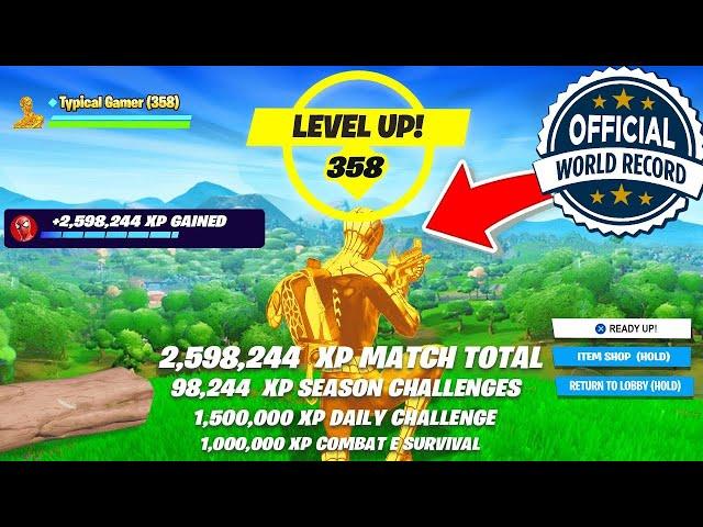 New WORLD RECORD! 2,598,244 XP in ONE GAME! (Fortnite Chapter 3)