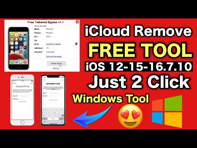 FREE Tethered iCloud Bypass tool iOS 15.8.3 - iOS 16.7.10 - 6S TO X