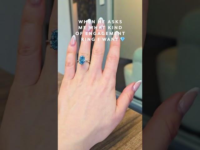 2.74ct Fancy Vivid Blue Lab Diamond Engagement Ring | Stunning Oval Solitaire Design